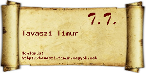 Tavaszi Timur névjegykártya